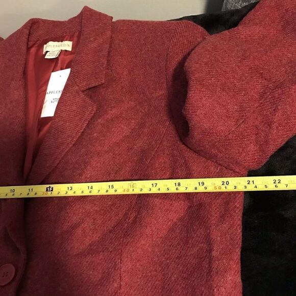 APPLESEED’S Red Wool Button Blazer Coat Jacket - 14 - New without tags - Picture 4 of 12